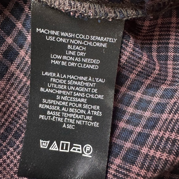 Free People We the Free Catalina Ruched Plaid Front hook Button-Front Women Top - Picture 10 of 12